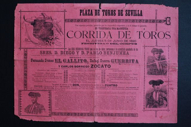 Cartel de toros de Sevilla. 5 de junio de 1890.