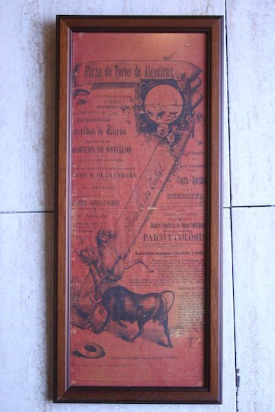 Cartel de toros de Algeciras en seda