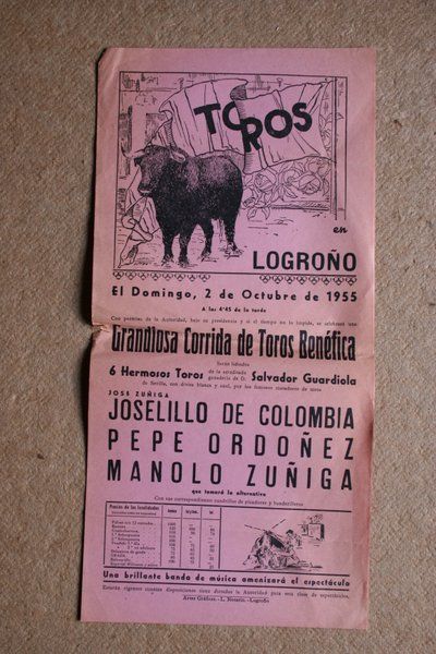 Cartel de toros de Logroño. 2 de octubre de 1955. 