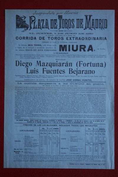Cartel de toros de Madrid