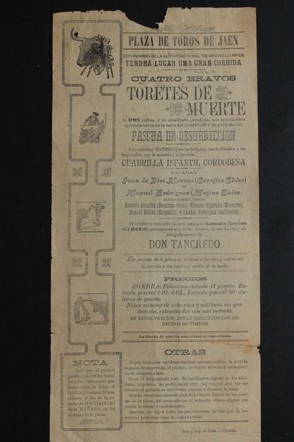 Cartel de toros de Jaén. 7 de abril de 1901. 
