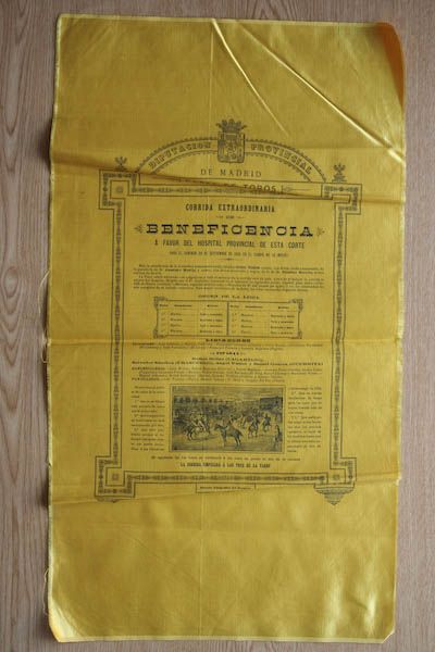 Cartel de toros de Madrid. Beneficencia.