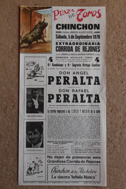 Cartel de toros de Chinchón. 5 de septiembre de 1970. 