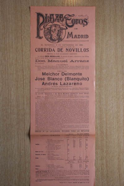 Cartel de toros de Madrid.