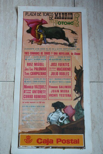 Cartel de toros de Madrid. Feria de Otoño. 18 al 21 de septiembre de 1981.