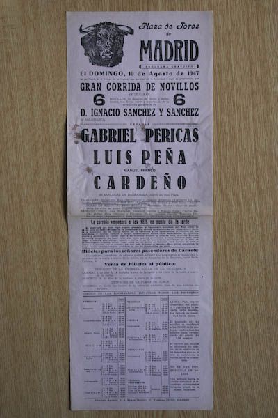Cartel de toros de Madrid.
