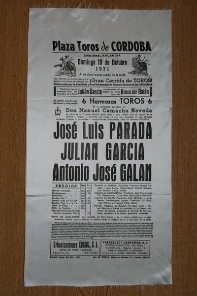 Cartel de toros de Córdoba. 1971.