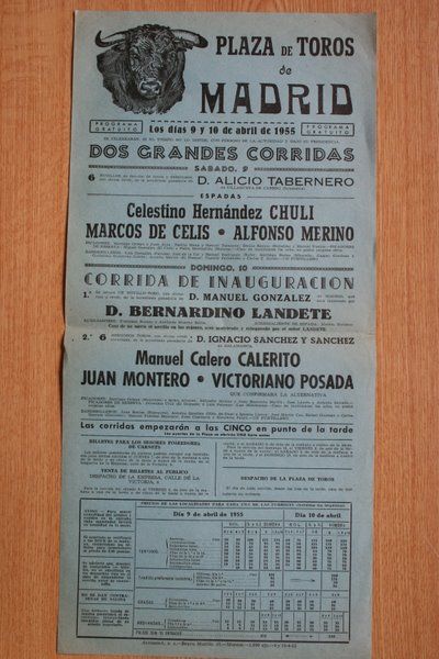 Cartel de toros de Madrid.