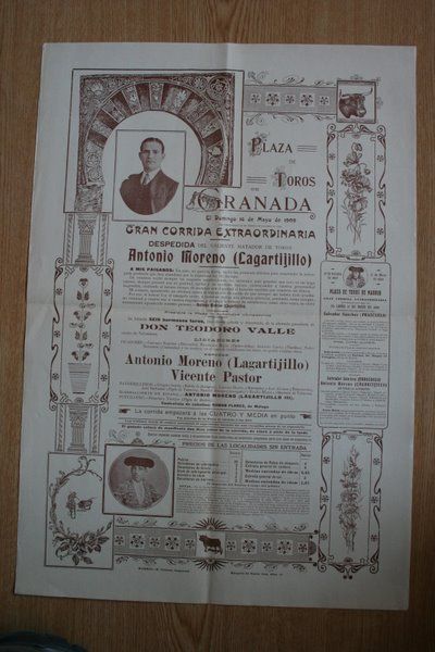 Cartel de toros de Granada. 1909.
