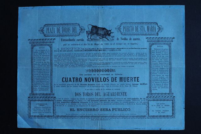 Cartel de toros del Puerto de Santa María. 31 de mayo de 1885. 