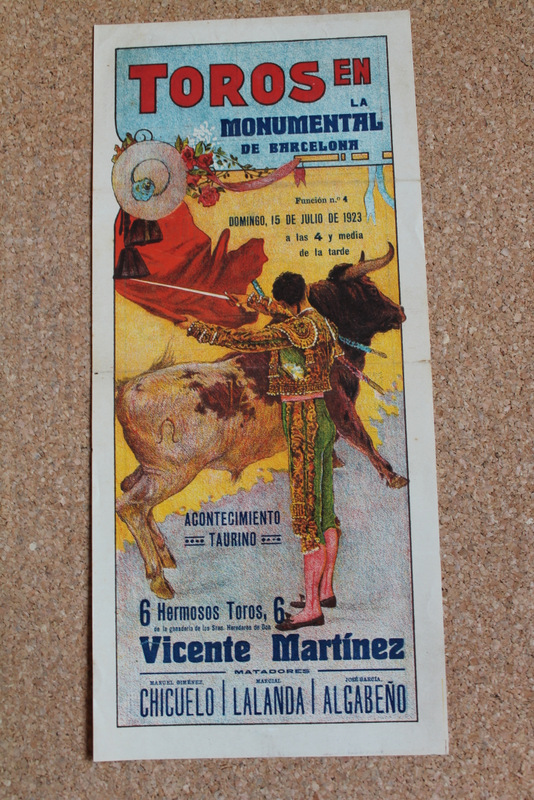 Cartel de toros de Barcelona. 15 de julio de 1923.