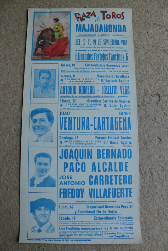 Cartel de toros de Majadahonda. Del 10 al 19 de septiembre de 1987.