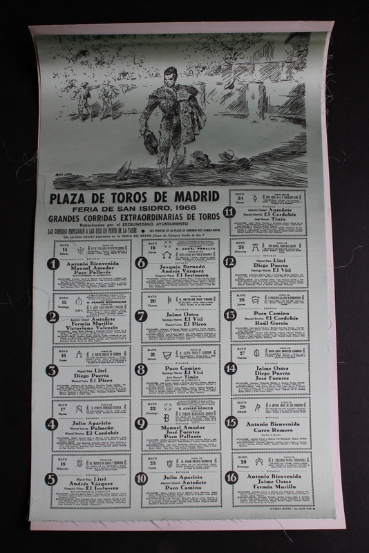 Cartel de toros de Madrid. San Isidro 1966.