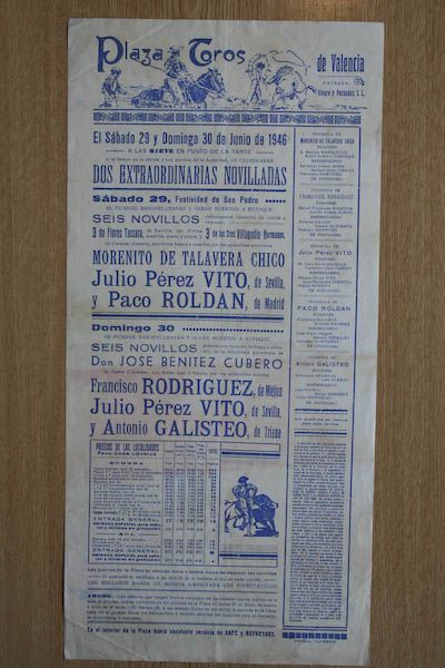 Cartel de toros de Madrid.