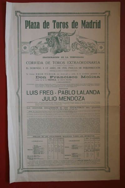 Cartel de toros de Madrid