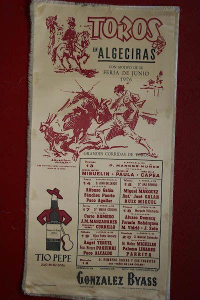 Cartel de toros de Algeciras en seda