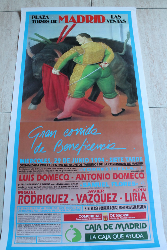Cartel de toros de Madrid. Las Ventas. 29 de junio de 1994. Gran Corrida de Beneficencia.
