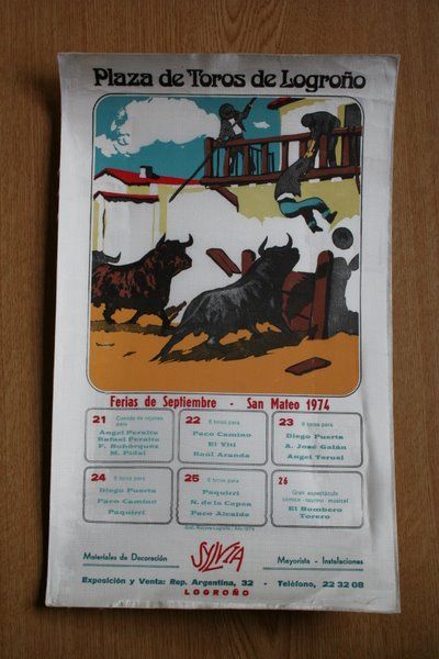 Cartel de toros de Logroño. Ferias de Septiembre. San Mateo 1974.