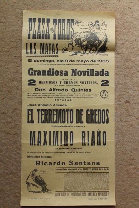 Cartel de toros de Las Matas. 9 de mayo de 1965.