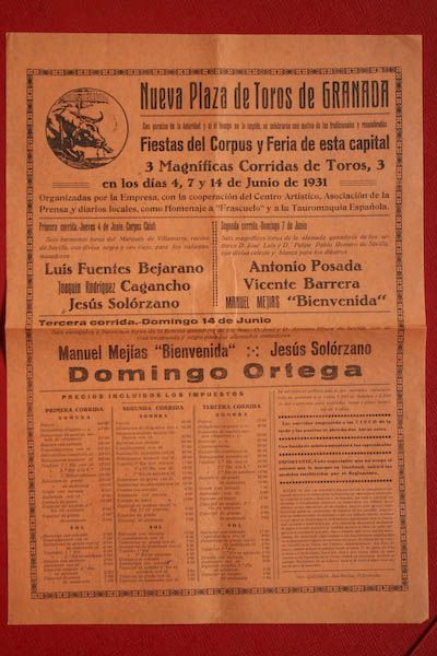 Cartel de toros de Granada