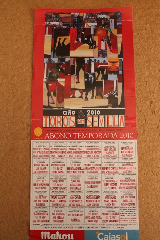Cartel de toros de Sevilla. Abono temporada 2010.