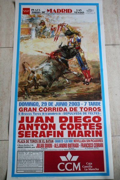 Cartel de toros de Madrid. 29 de junio de 2003.