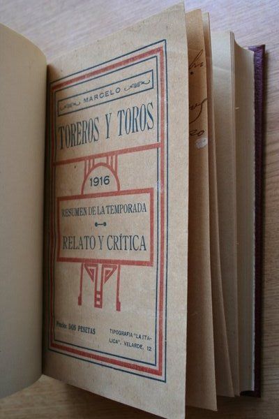 Toreros y toros. Año 1916. Detalles de la temporada. Relato y crítica.
