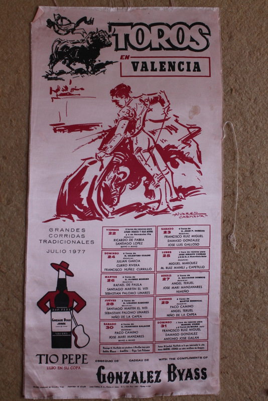 Cartel de toros de Valencia. Feria de julio de 1977. Días 22 al 31. Grandes corridas tradicionales.