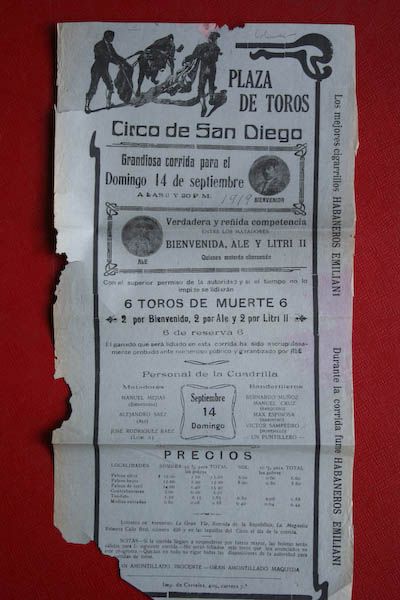 Cartel de toros de Bogotá