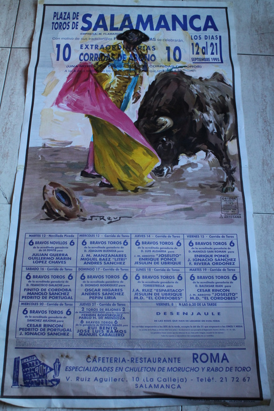 Cartel de toros de Salamanca. 12 al 21 de septiembre de 1995.