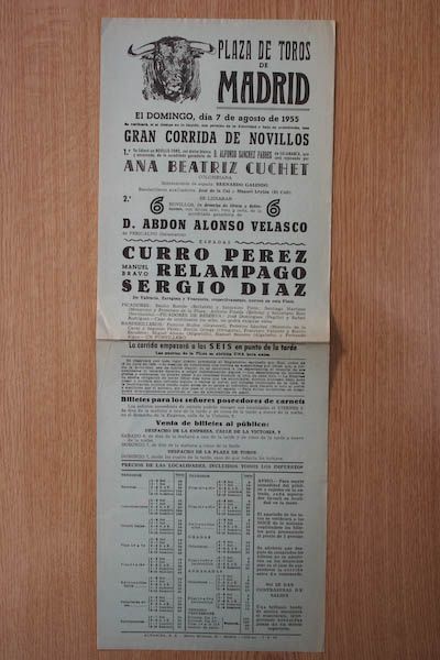 Cartel de toros de Madrid.