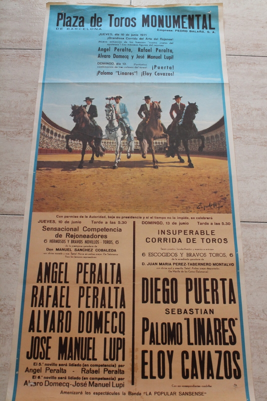 Cartel de toros de Barcelona. 10 y 13 de junio de 1971. 