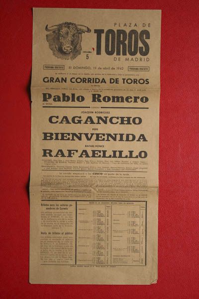 Cartel de toros de Madrid
