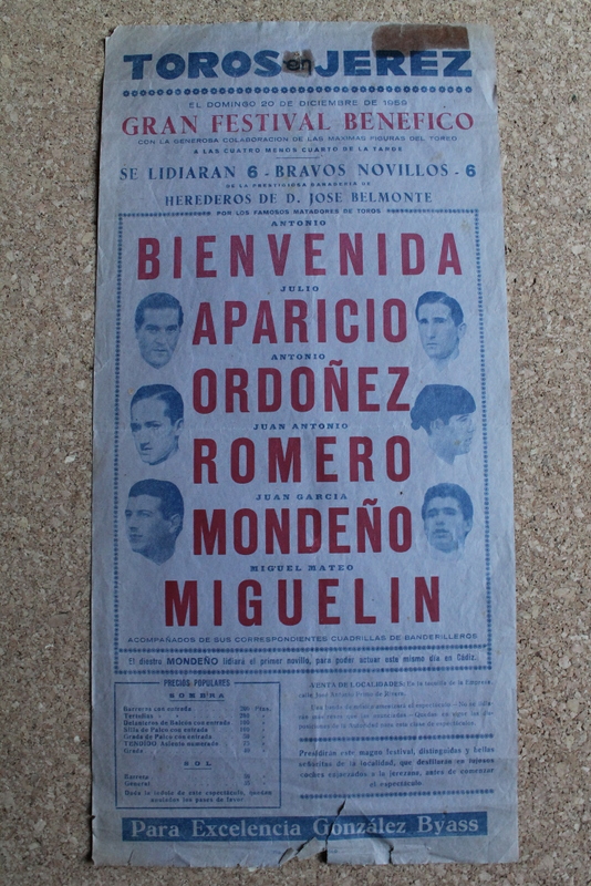 Cartel de toros de Jerez. 20 de diciembre de 1959.