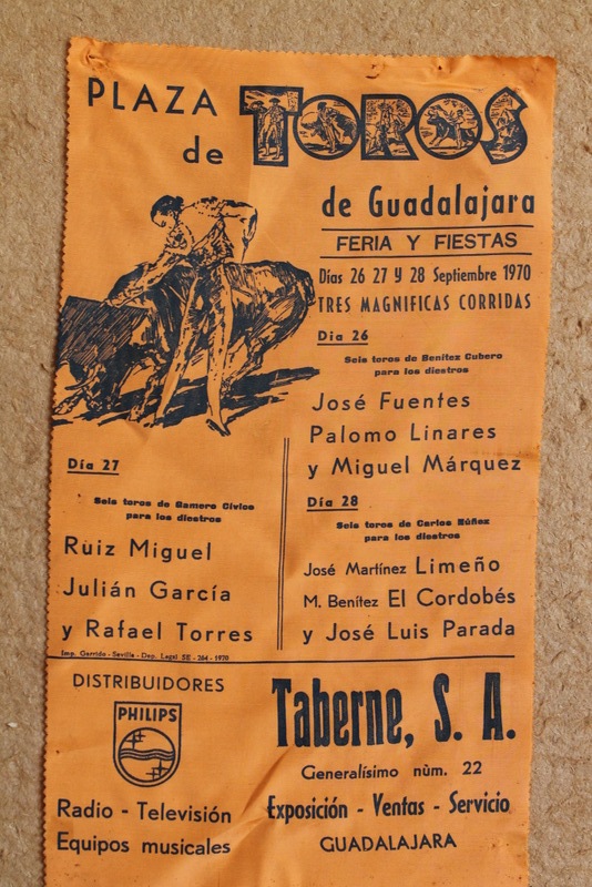 Cartel de toros de Guadalajara. Feria y Fiestas. Días 26, 27 y 28 de septiembre de 1970.