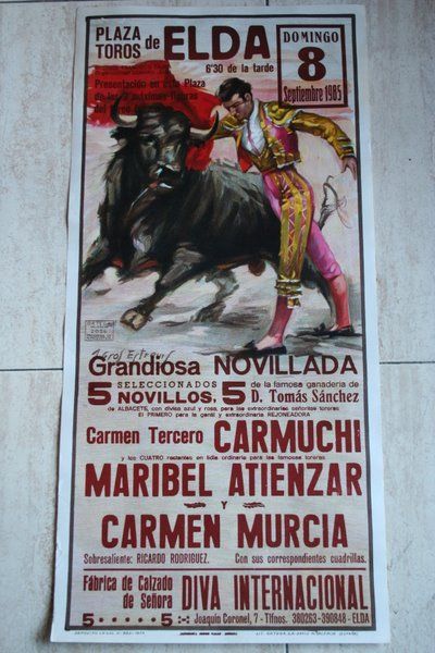 Cartel de toros de Elda. 8 de septiembre de 1985. 