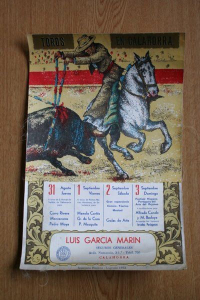 Cartel de toros de Calahorra. 1972.