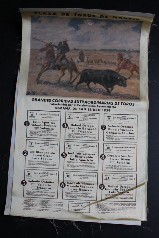 Cartel de toros de Madrid. San Isidro 1959.