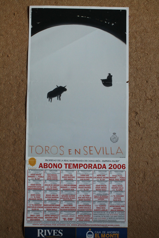 Cartel de toros de Sevilla. Abono Temporada 2006.