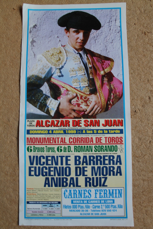 Cartel de toros de Alcázar de San Juan. 4 de abril de 1999.