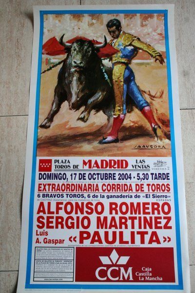 Cartel de toros de Madrid. 17 de octubre de 2004.