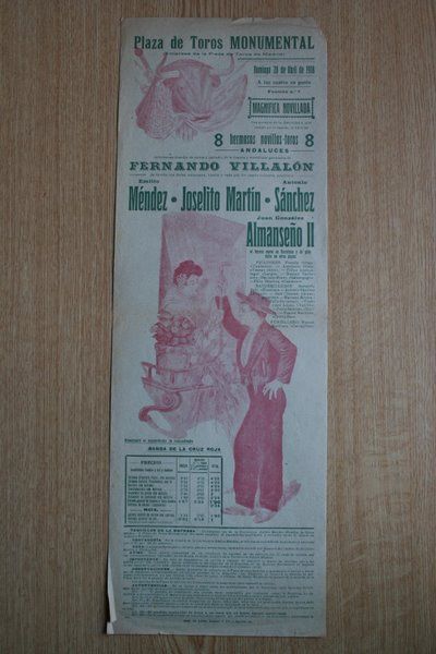 Cartel de toros de Barcelona. 1918.