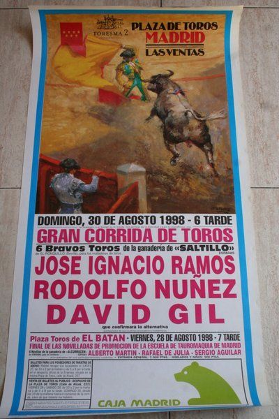 Cartel de toros de Madrid. 30 de agosto de 1998.