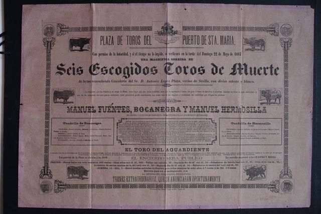 Cartel de toros del Puerto de Santa María. 22 de mayo de 1887.