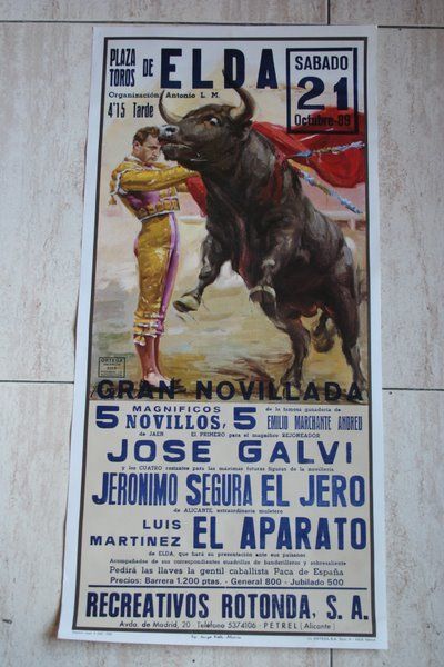 Cartel de toros de Elda. 21 de octubre de 1989. 