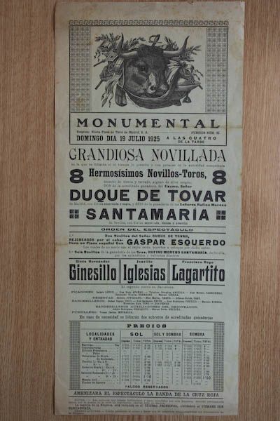 Cartel de toros de Madrid.