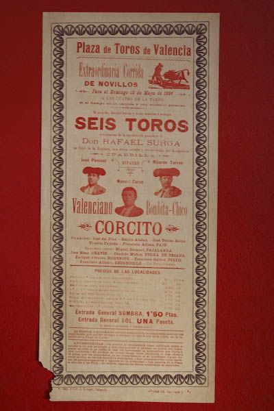 Cartel de toros de Valencia