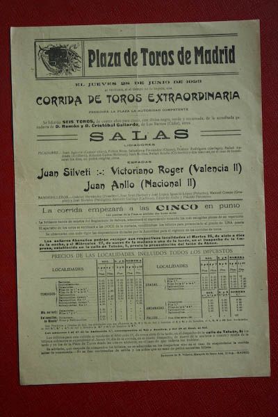 Cartel de toros de Madrid