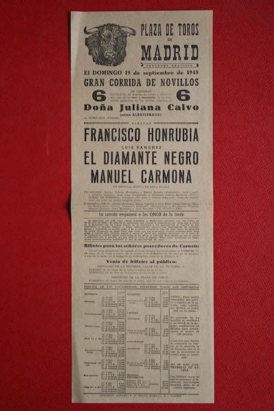 Cartel de toros de Madrid