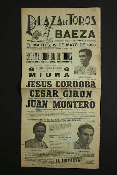 Cartel de toros de Baeza